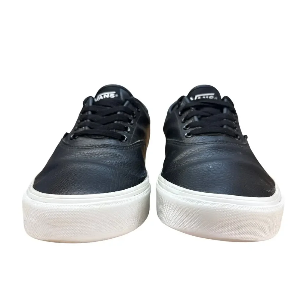 Vans Authentic Low Black Leather Skate Shoes Mens Size 10 Sneakers